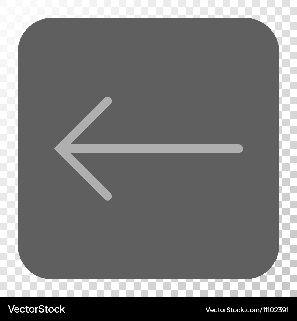 Arrow left rounded square button Royalty Free Vector Image