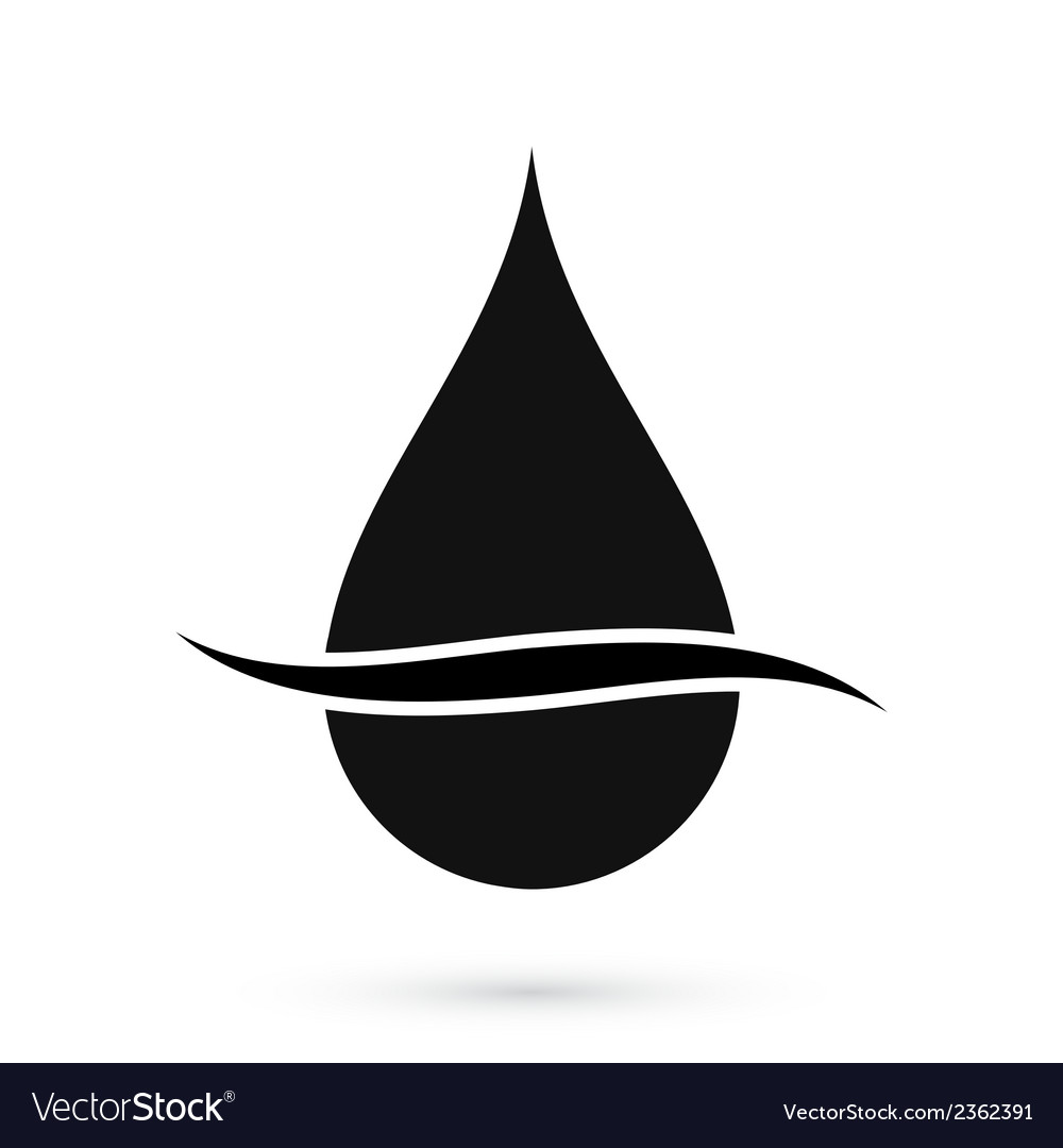 Black oil drop symbol Royalty Free Vector Image