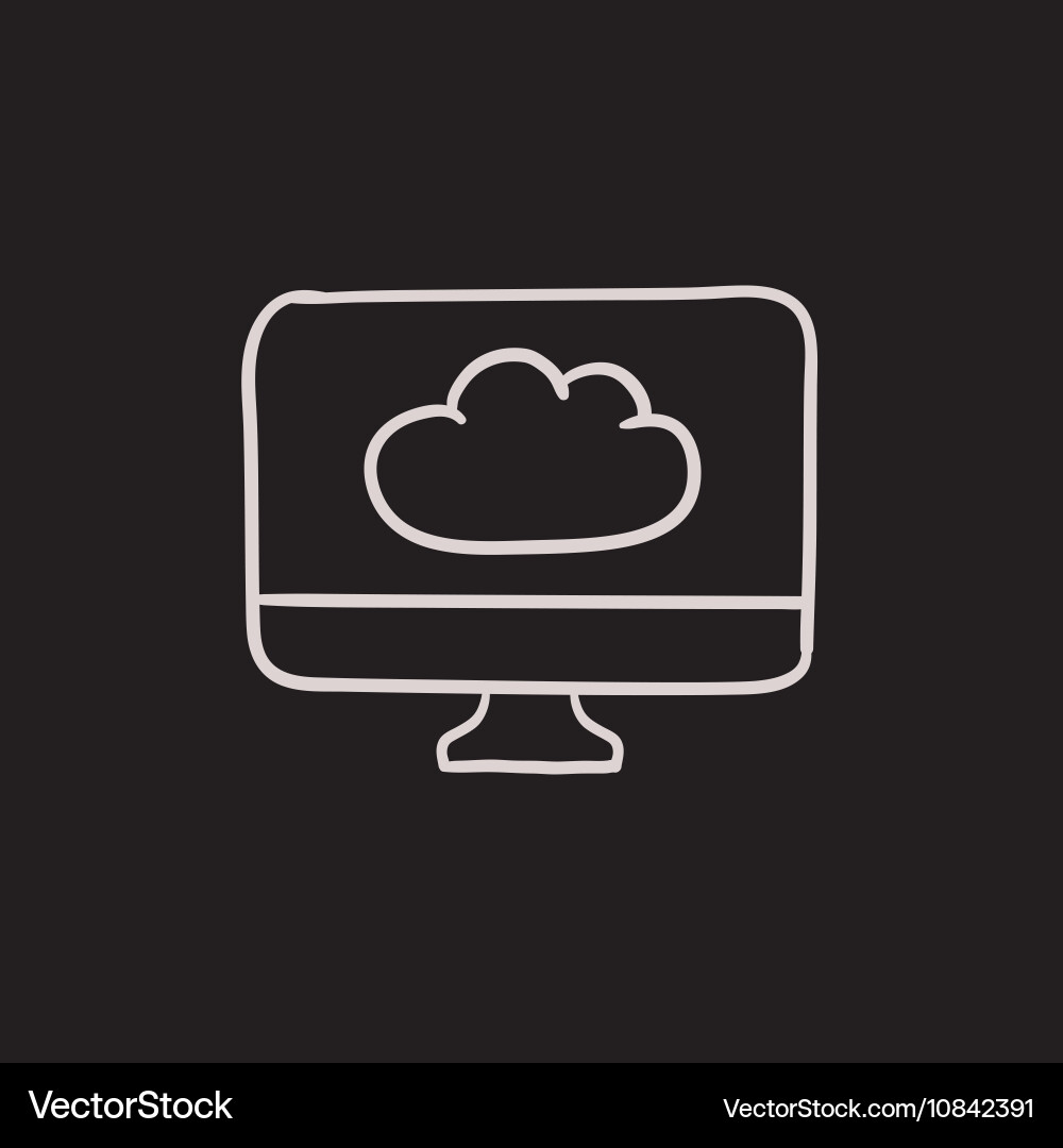 Cloud computing sketch icon Royalty Free Vector Image