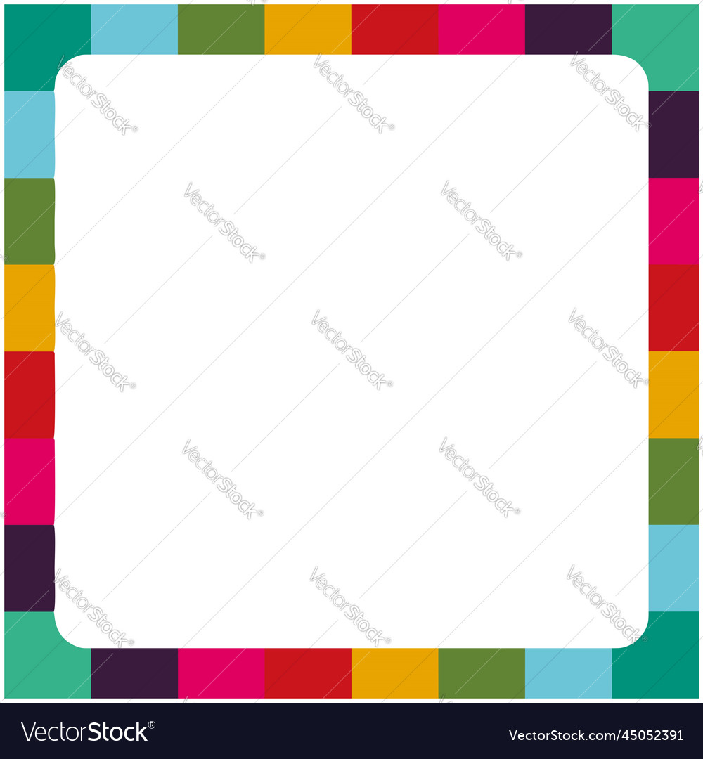 Colorful square frame with rounded square areas Vector Image