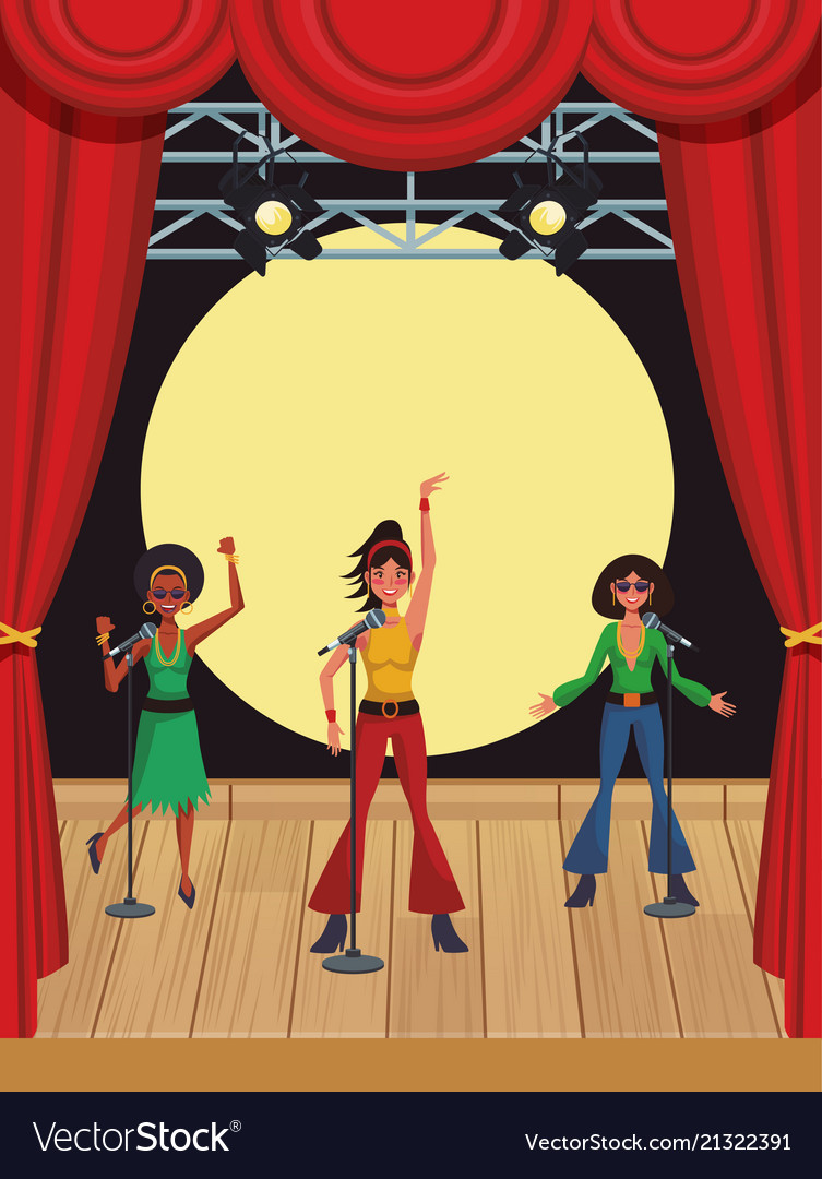 Disco artist at stage cartoons Royalty Free Vector Image