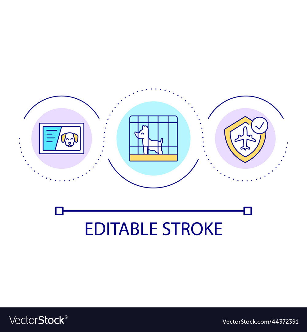 Flight with pets rules loop concept icon Vector Image