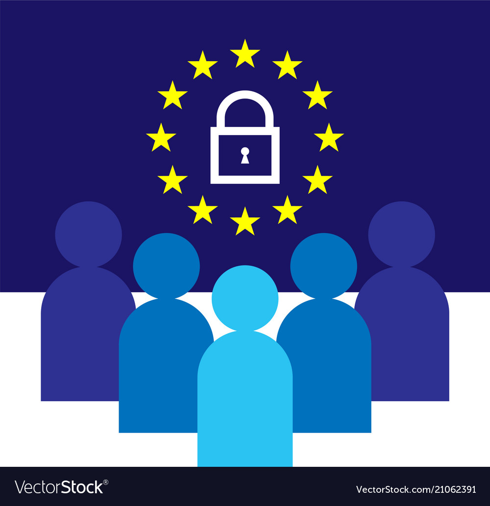 Gdpr general data protection regulation eu map Vector Image