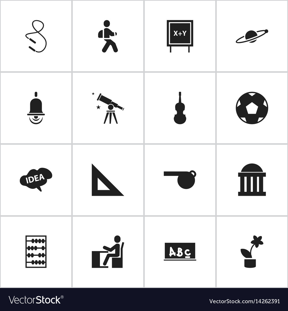 Set of 16 editable science icons includes symbols