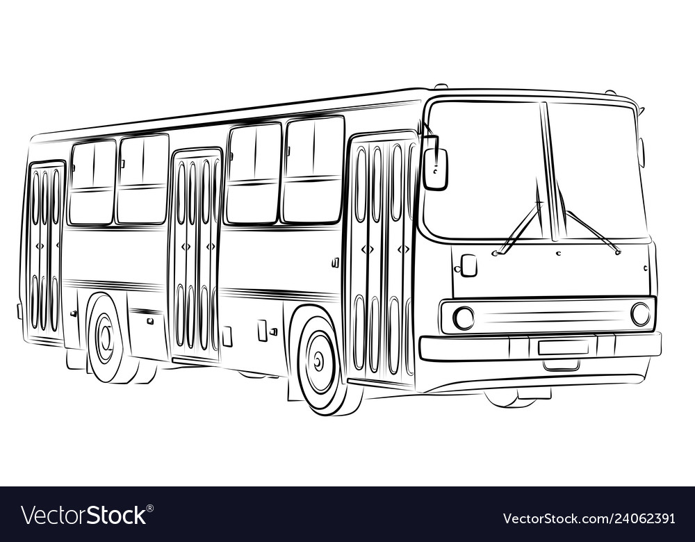 Sketch of bus Royalty Free Vector Image - VectorStock