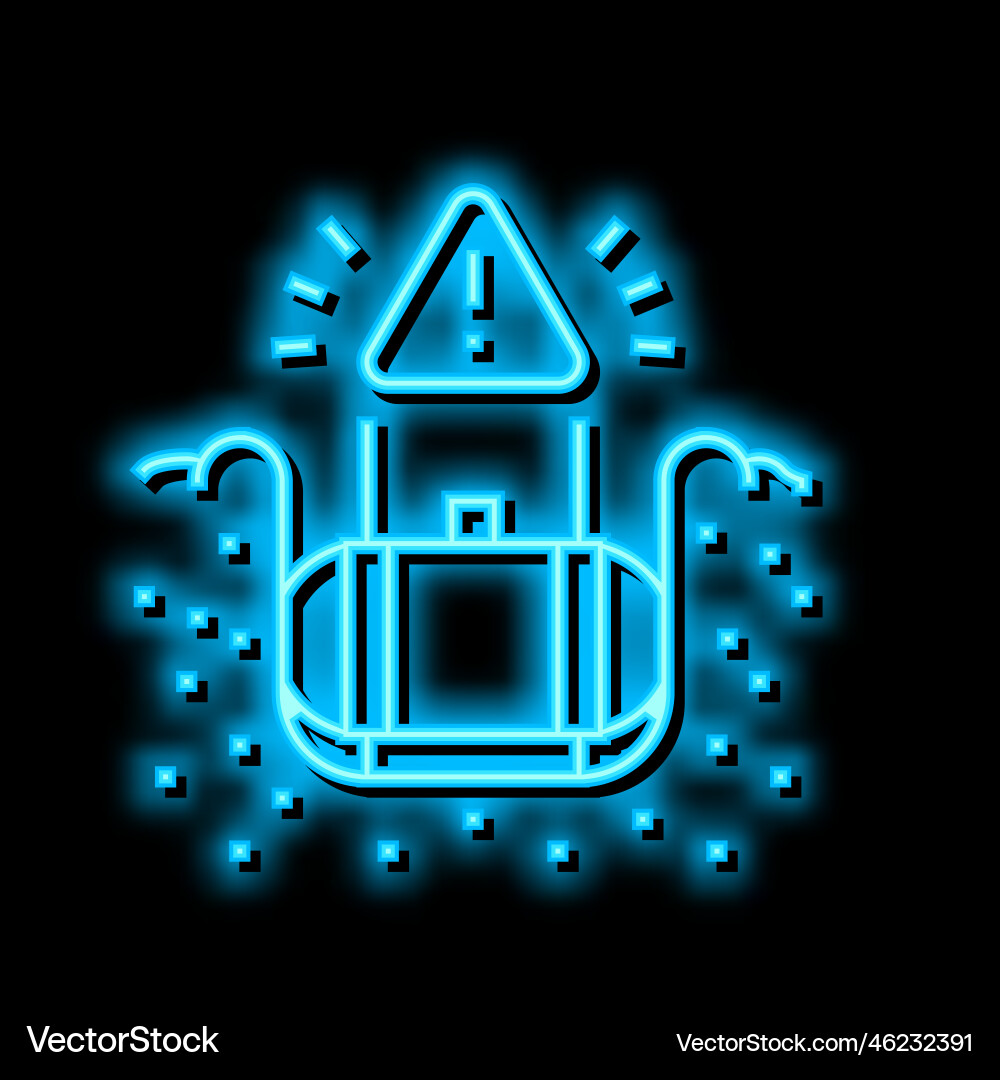 Underground storage tank removal neon glow icon Vector Image
