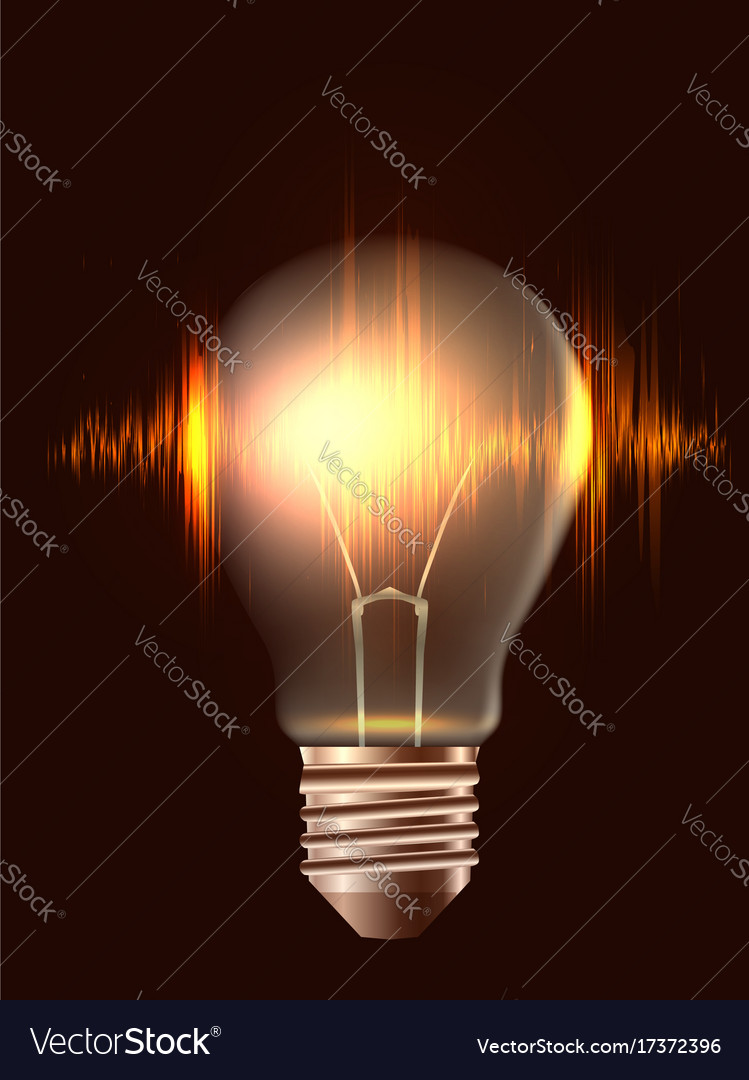 A realistic bulb with pulse element Royalty Free Vector