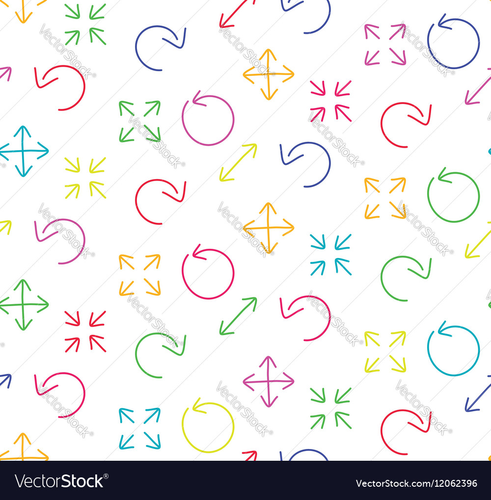 Colored arrows abstract web white seamless pattern