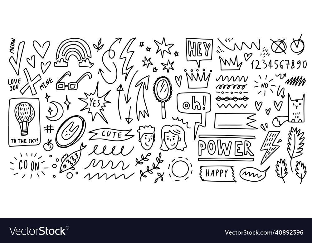 Hand drawn abstract doodle outline sketch Vector Image