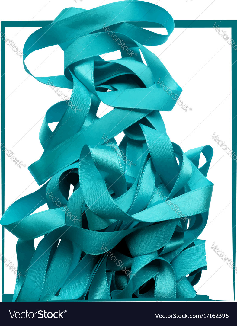 Light blue ribbon isolated on white background Vector Image