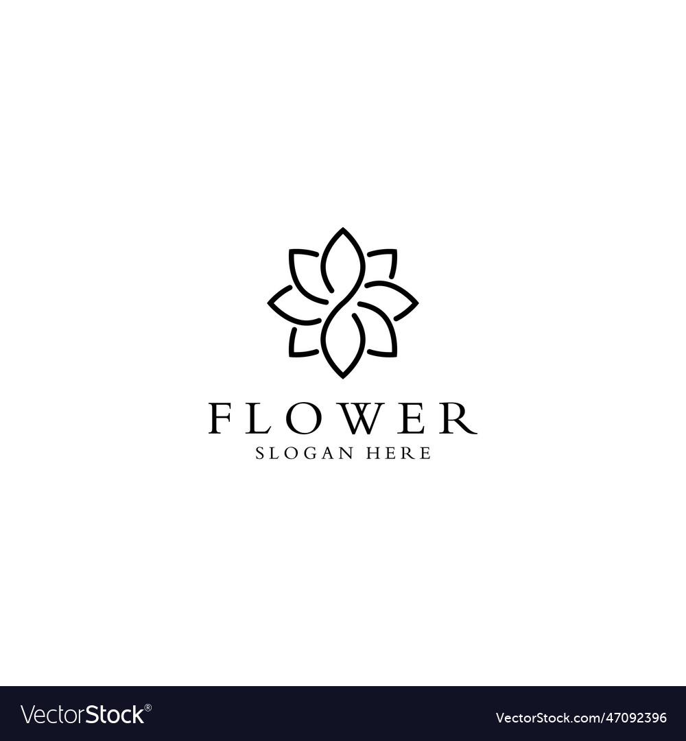 Logos of flowers roses lotus flowers and other Vector Image