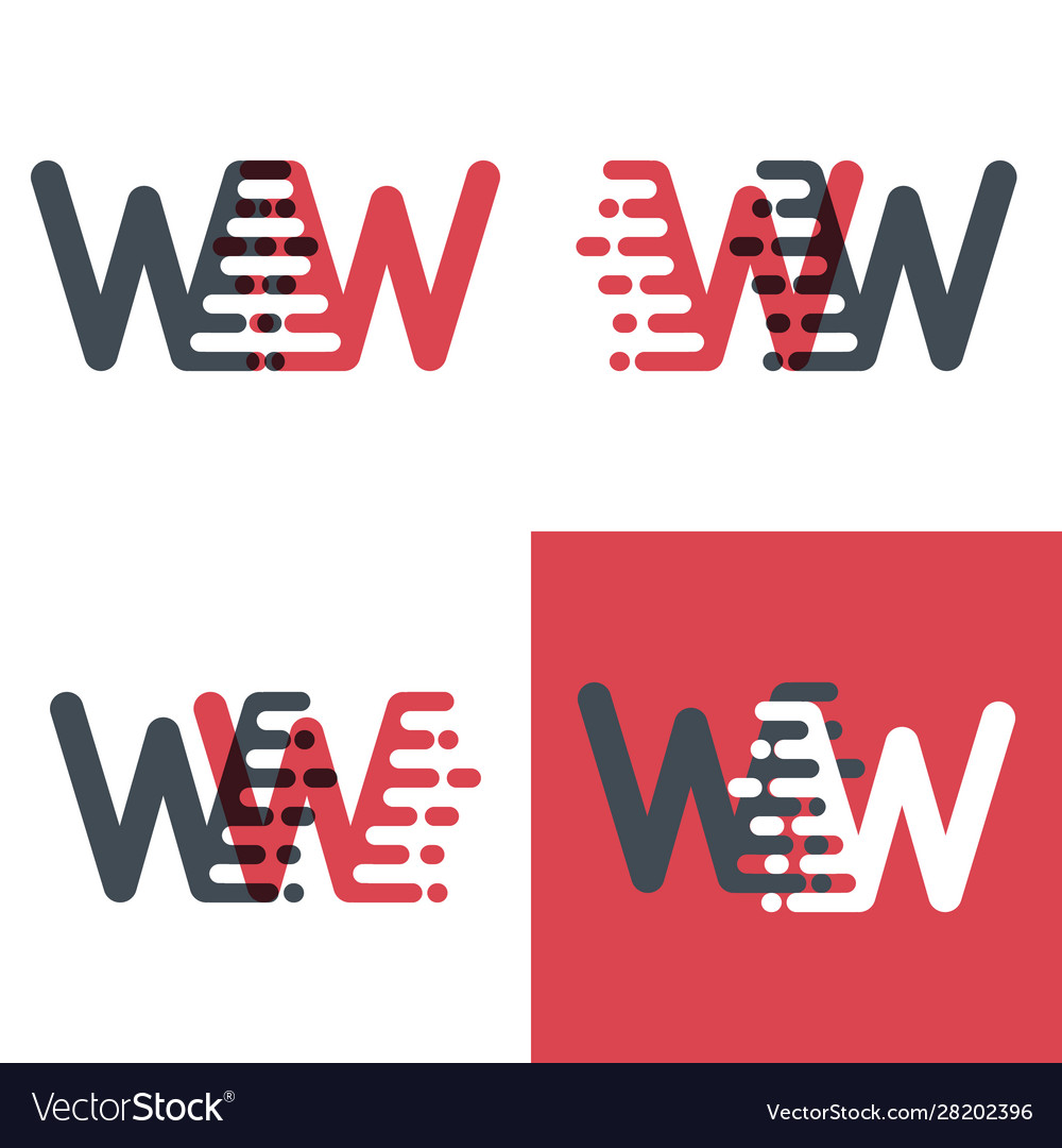 Ww letters logo with accent speed pink and dark Vector Image