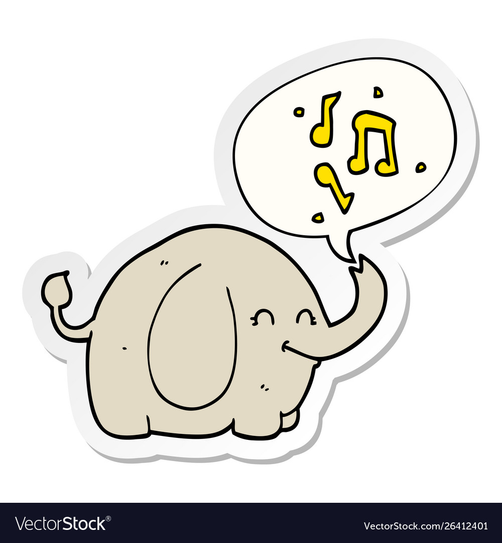 Cartoon trumpeting elephant and speech bubble Vector Image