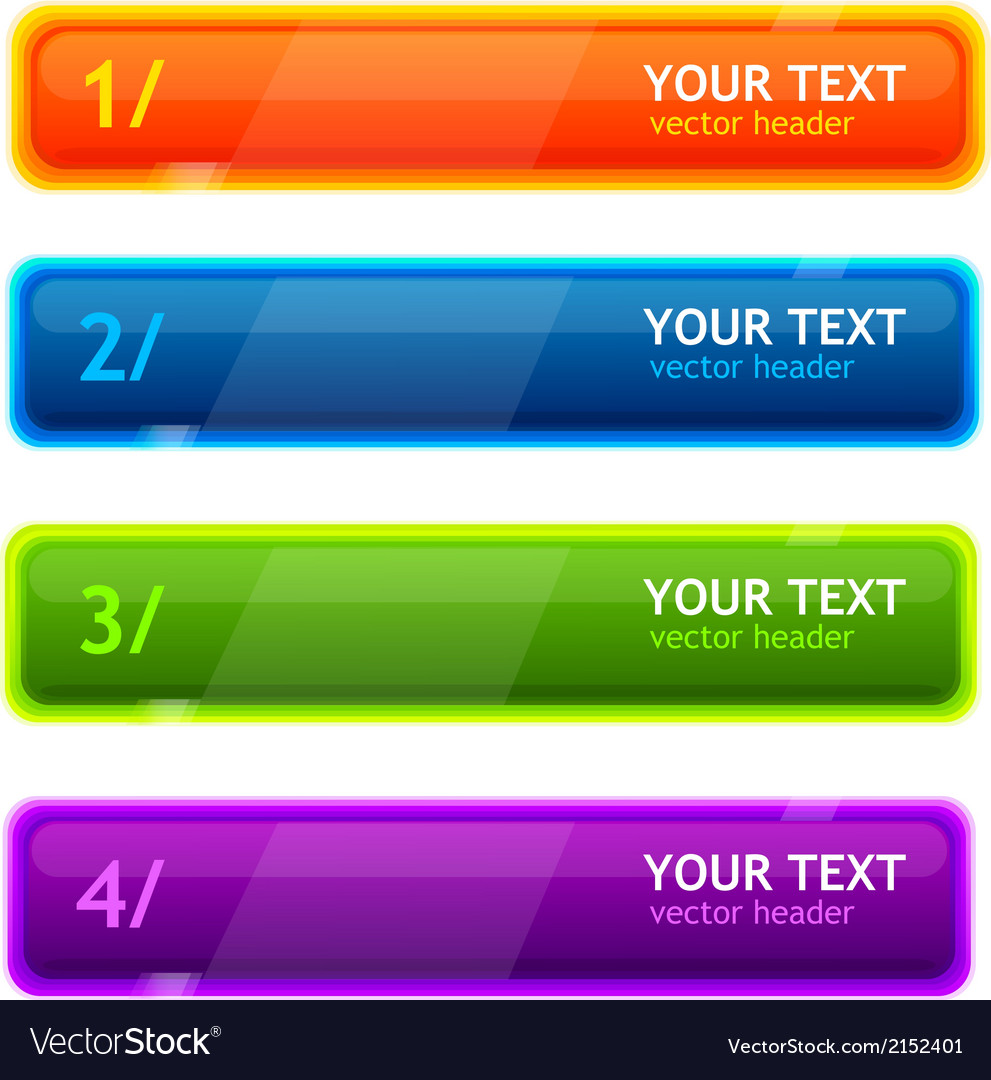 Colorful text button Royalty Free Vector Image