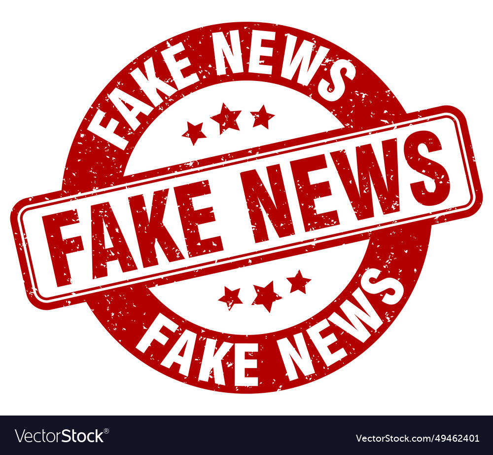 Fake news stamp label round grunge sign Royalty Free Vector