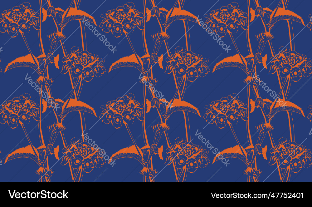 Floral pattern seamless background foliage Vector Image