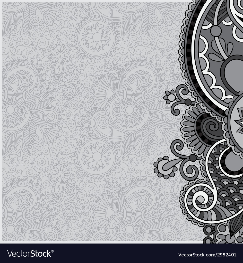 Grey vintage floral ornamental template on flower Vector Image