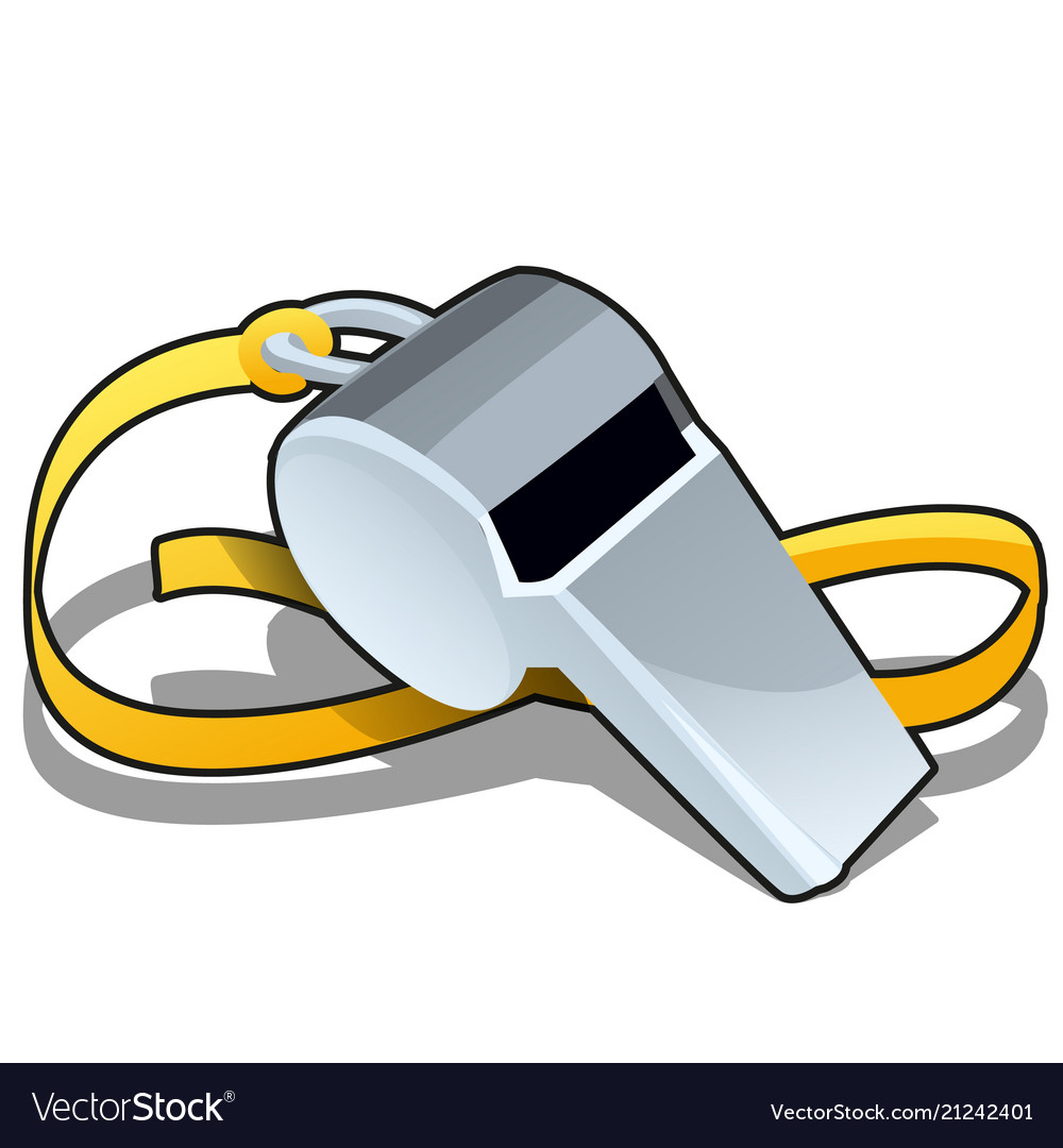 Metal whistle of the coach isolated on white Vector Image