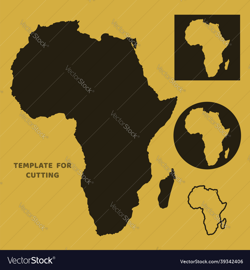 africa-map-template-for-laser-cutting-wood-vector-image