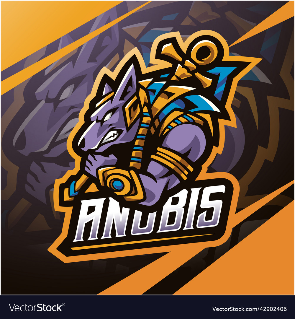 Anubis esport mascot logo design Royalty Free Vector Image