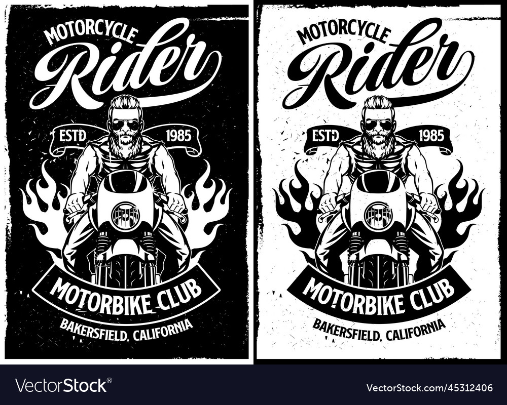 Black and white t-shirt design of motorcycle Vector Image