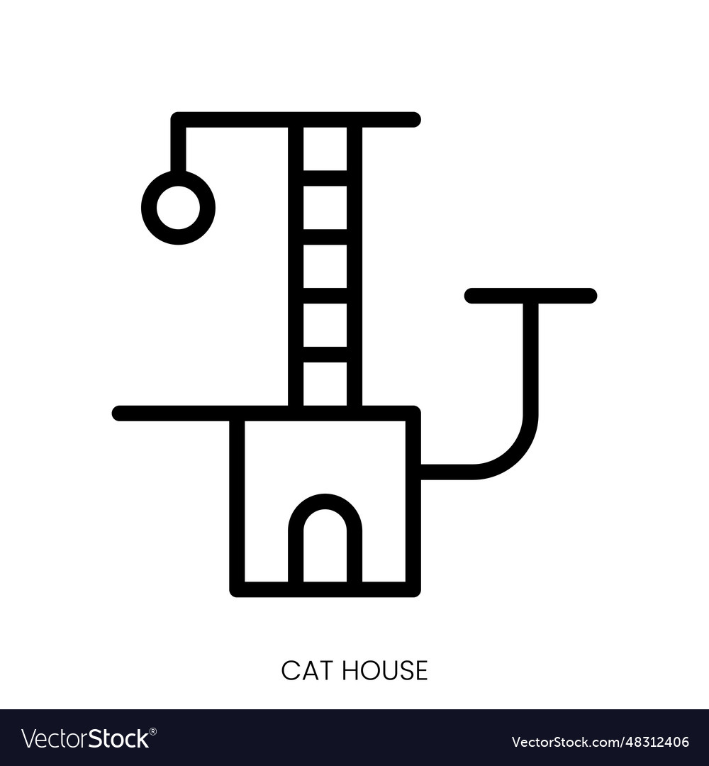 Cat House Icon Vector Illustration