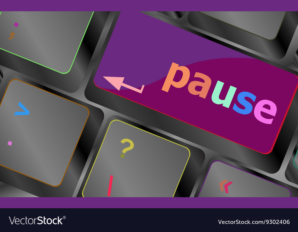 Computer keyboard with pause key business Vector Image