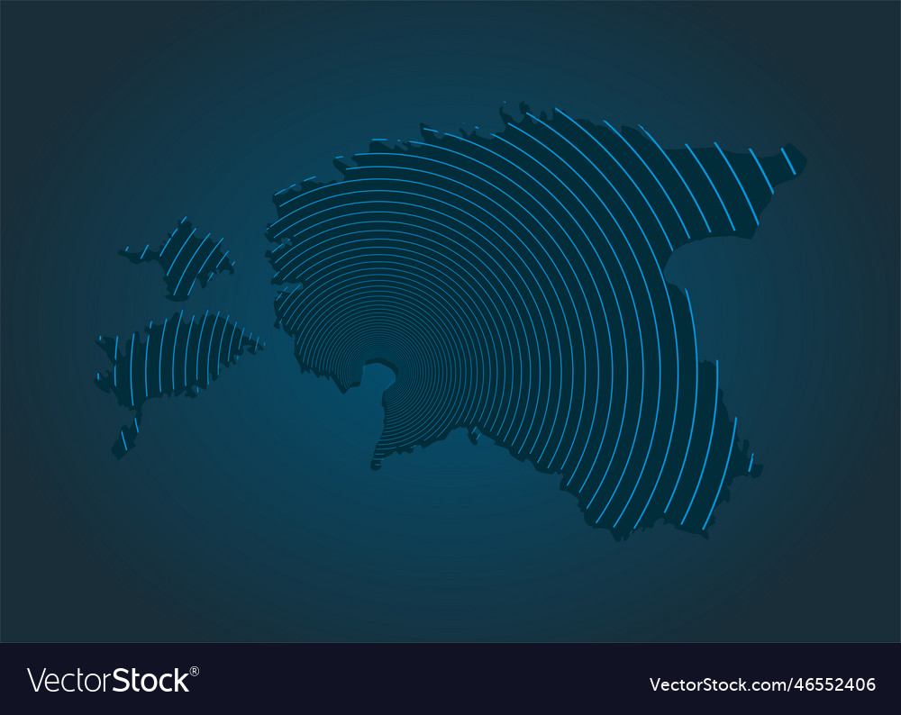 Estonia map from lines radio signal Vector Image