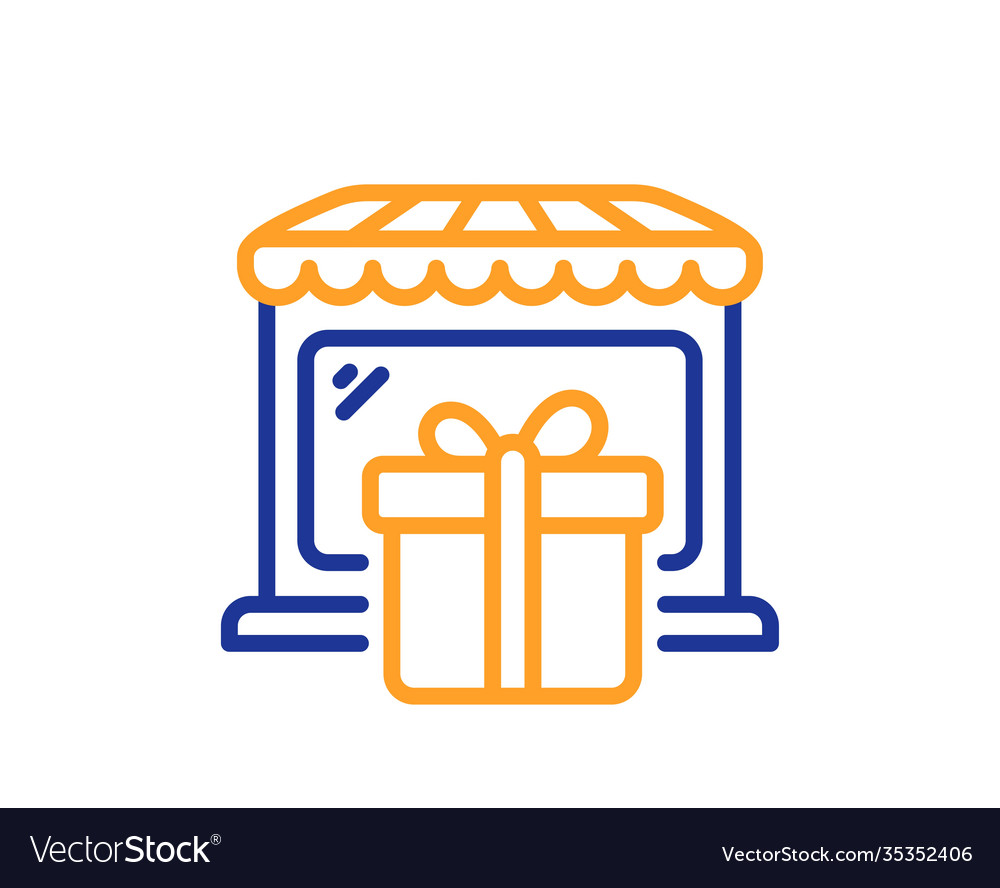 Gift Shop Line Icon Souvenirs Market Sign Vector Image