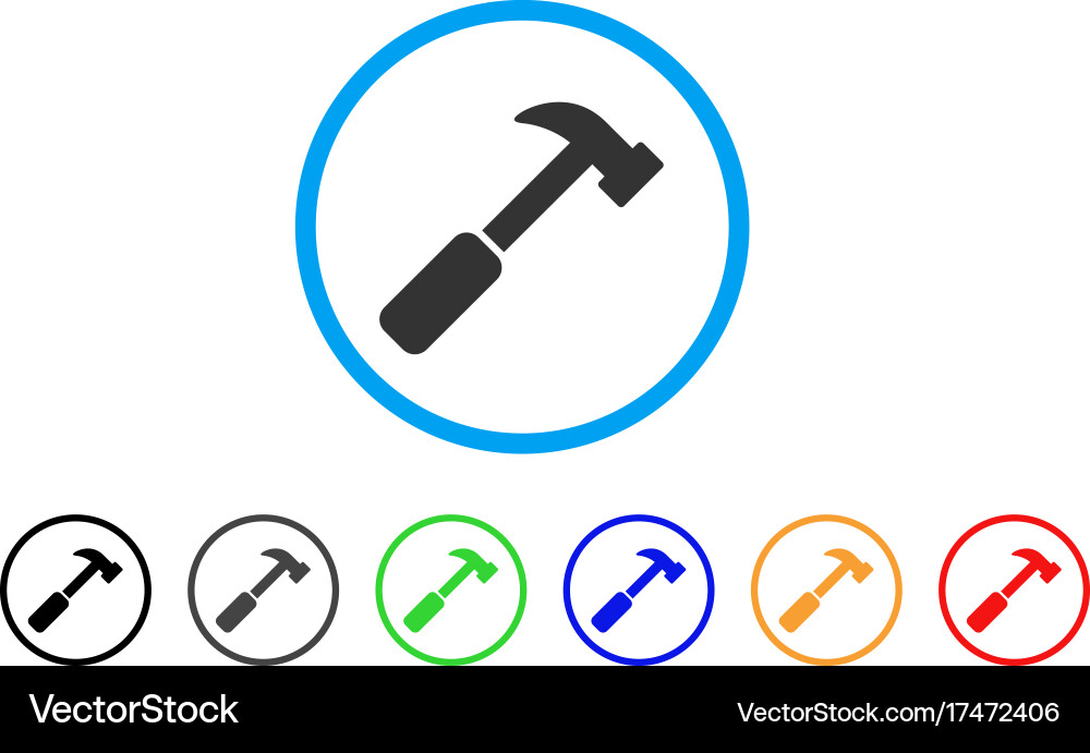Hammer rounded icon Royalty Free Vector Image - VectorStock