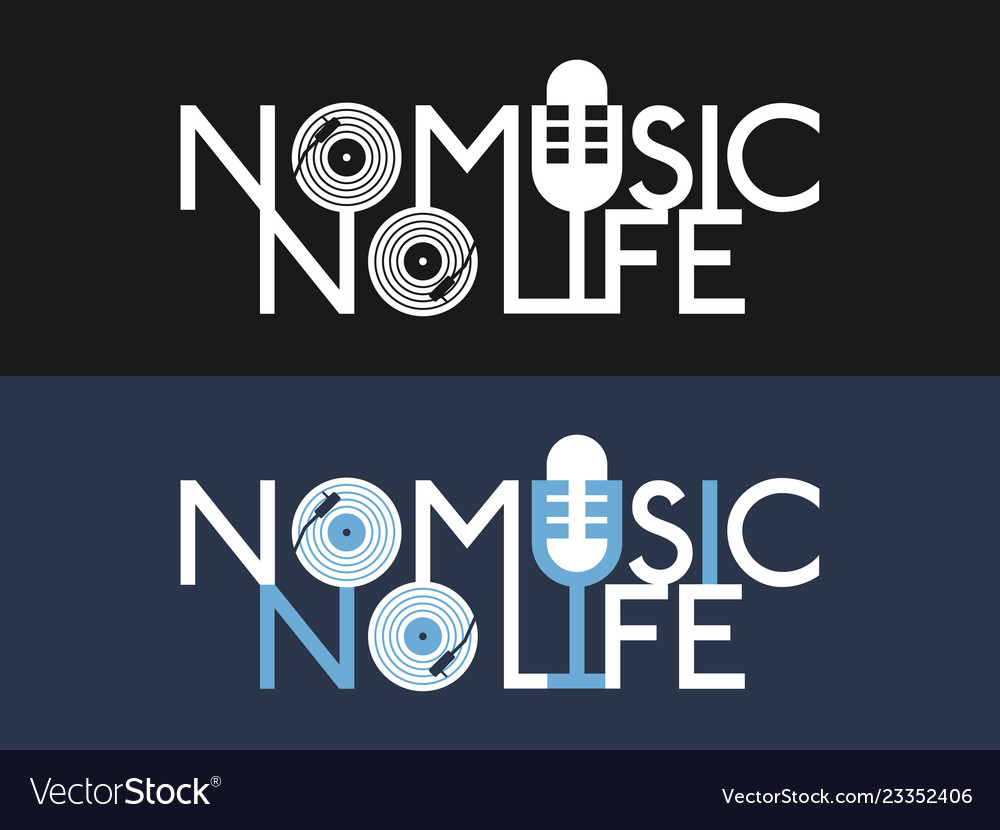 Music slogan for print design set tee Royalty Free Vector