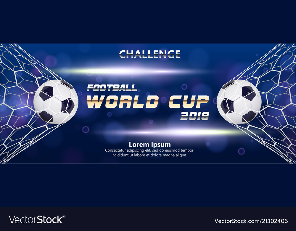 Soccer or football wide banner with 3d ball Vector Image