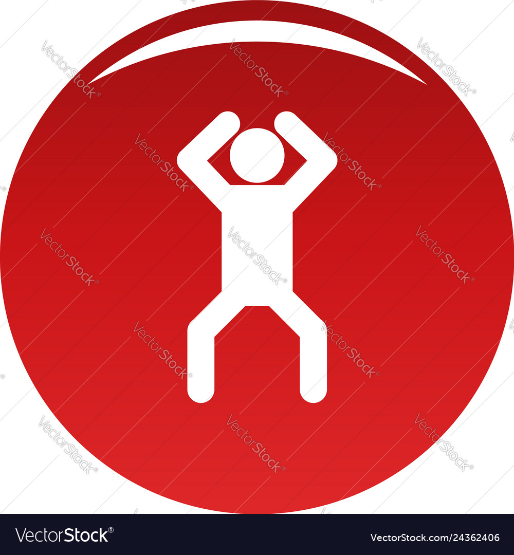 Stick figure stickman icon red Royalty Free Vector Image