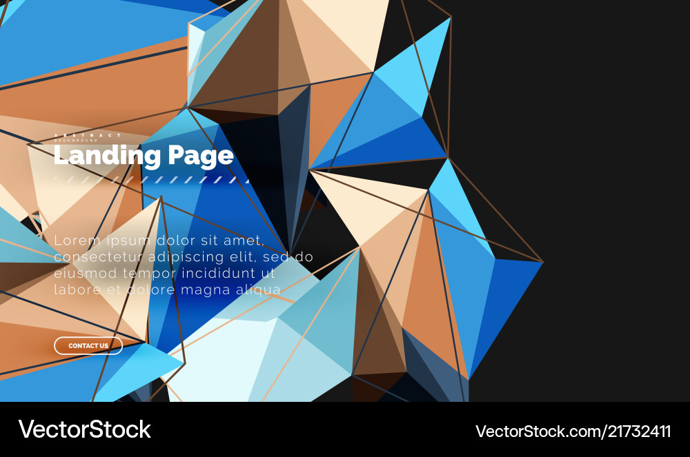3d triangle abstract background polygonal Vector Image
