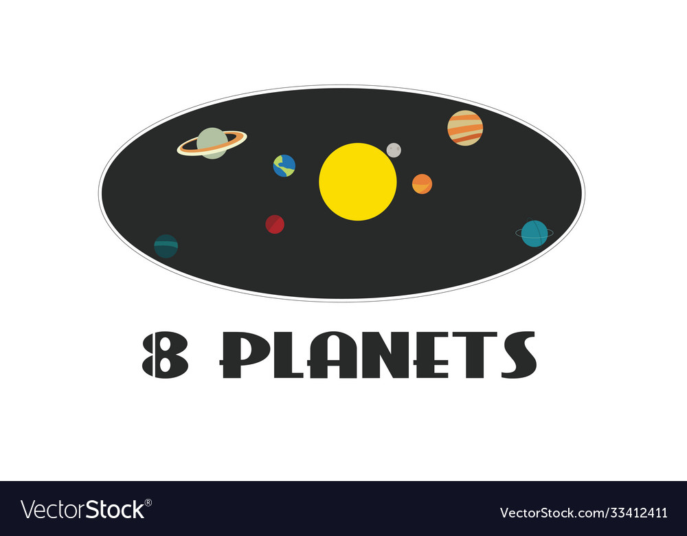 Eight planets Royalty Free Vector Image - VectorStock