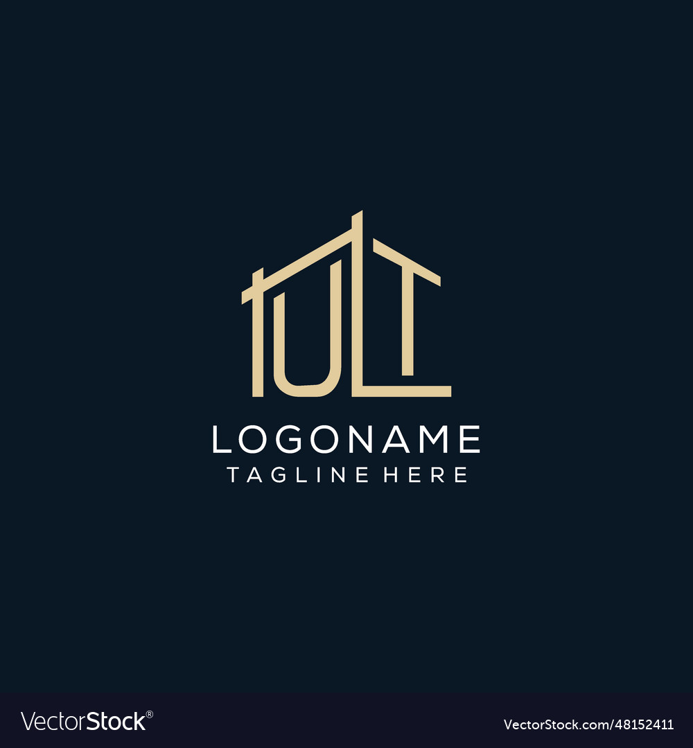 Initial ut logo clean and modern architectural Vector Image