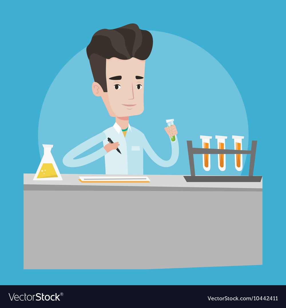 Laboratory assistant working Royalty Free Vector Image