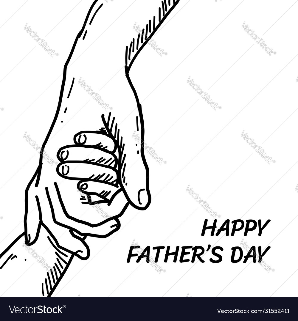 Little kid hand holding father for happy