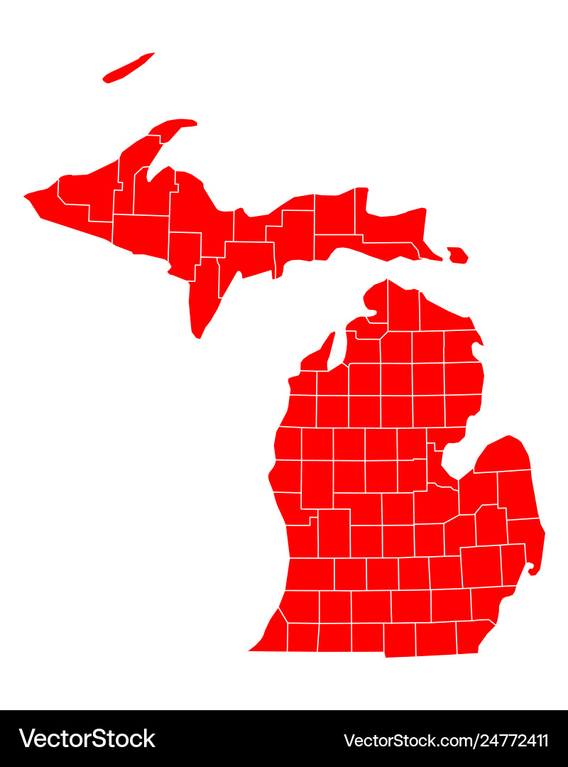 Michigan Rd Map Vector Map michigan Royalty Free Vector Image - VectorStock