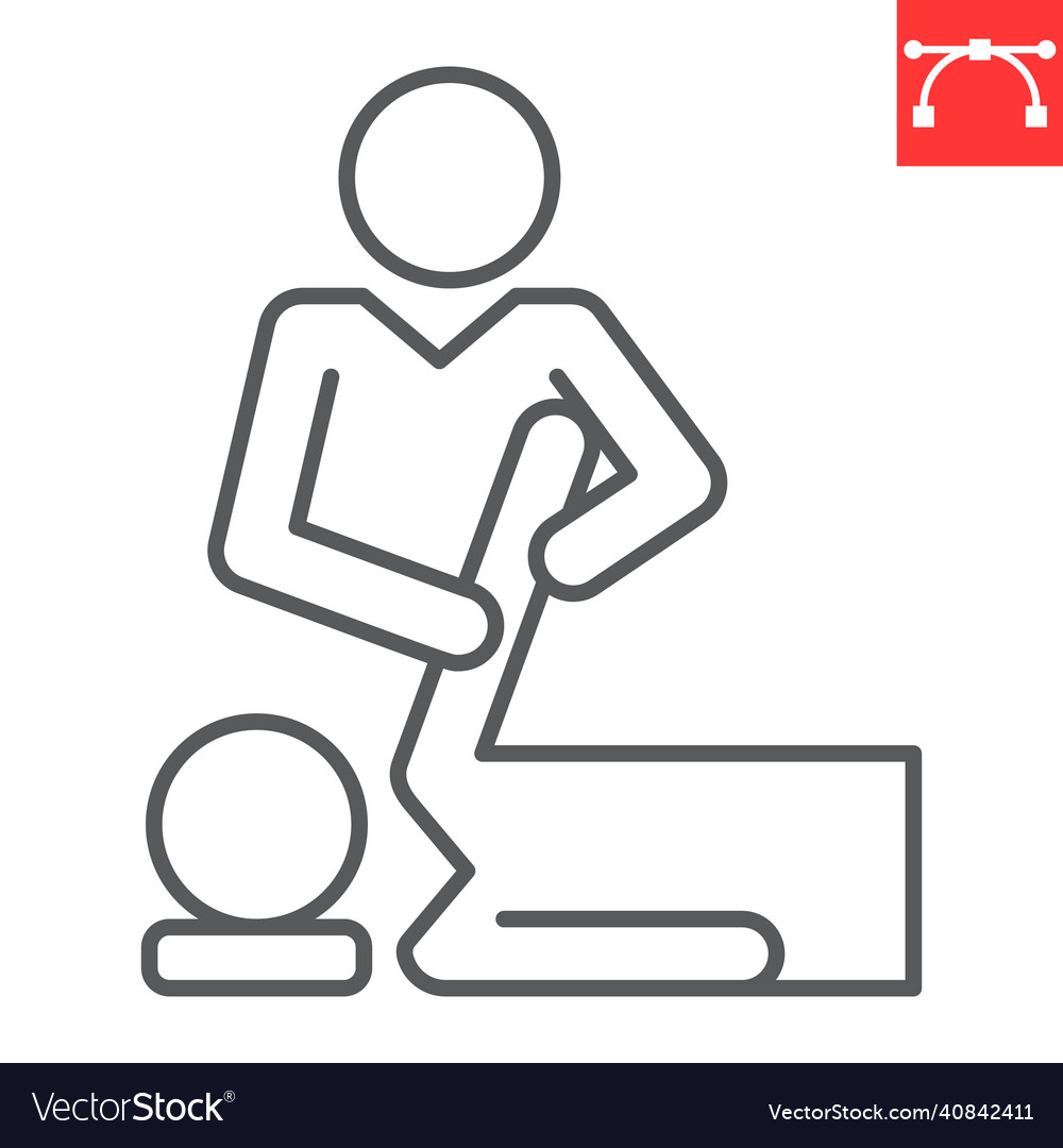 Physical therapy line icon