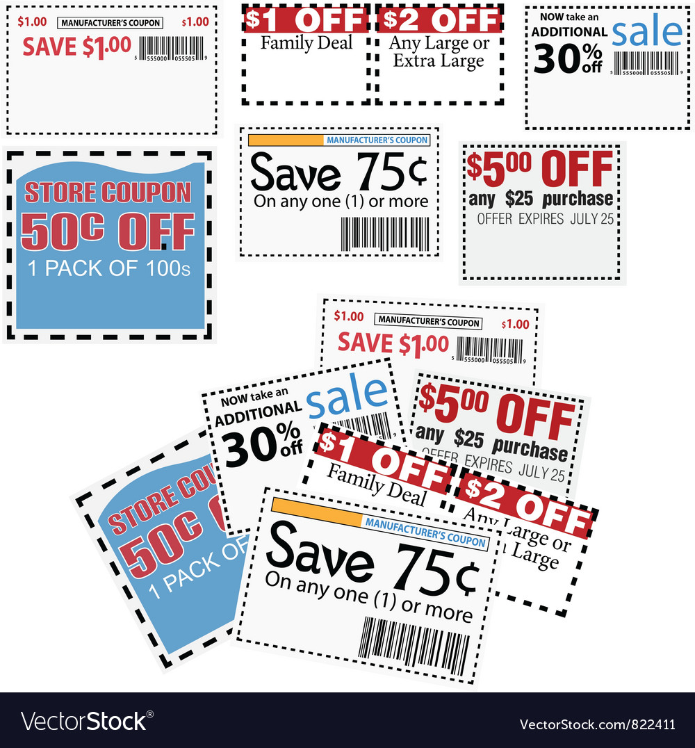 Store coupons Royalty Free Vector Image - VectorStock