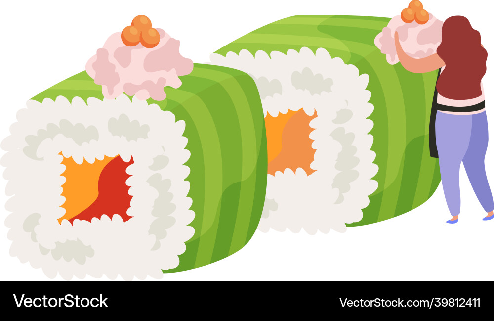 Sushi flat icon Royalty Free Vector Image - VectorStock