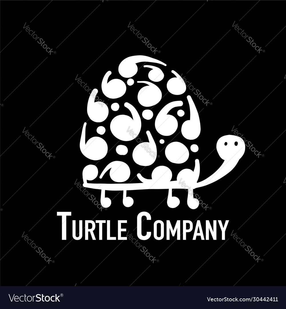 Turtle logo silhouette for your design Royalty Free Vector