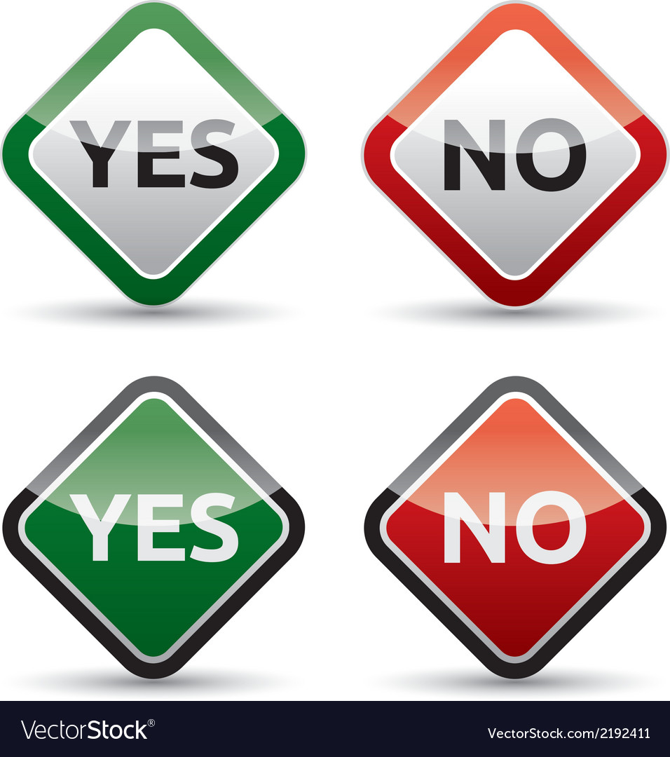 Yes - no color board with shadow on white Vector Image