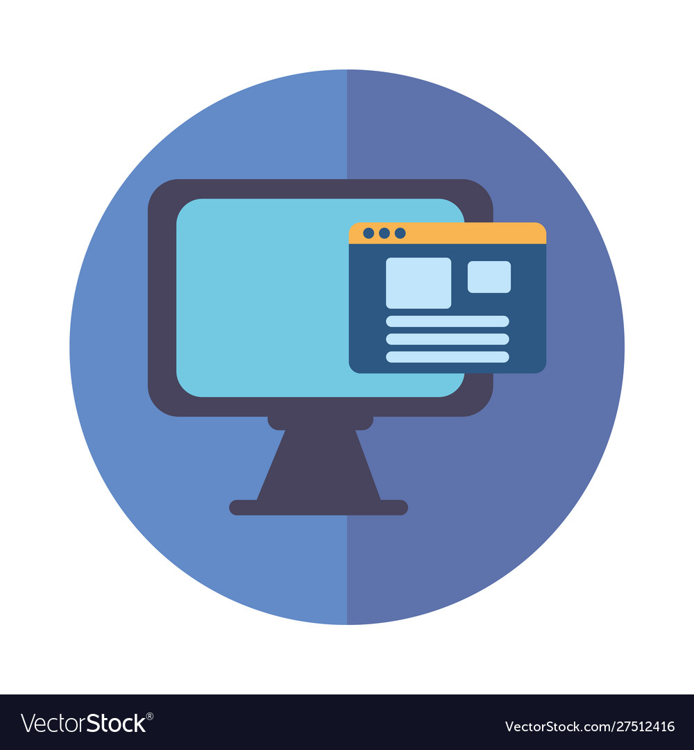 Computer icon block design Royalty Free Vector Image