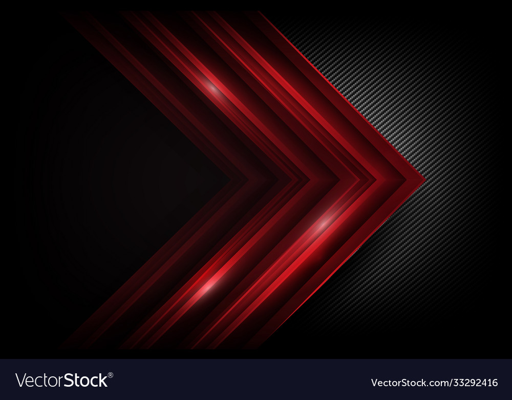 Dark carbon fiber and red overlap element Vector Image