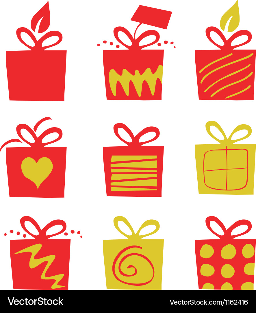 Gift boxes set Royalty Free Vector Image - VectorStock