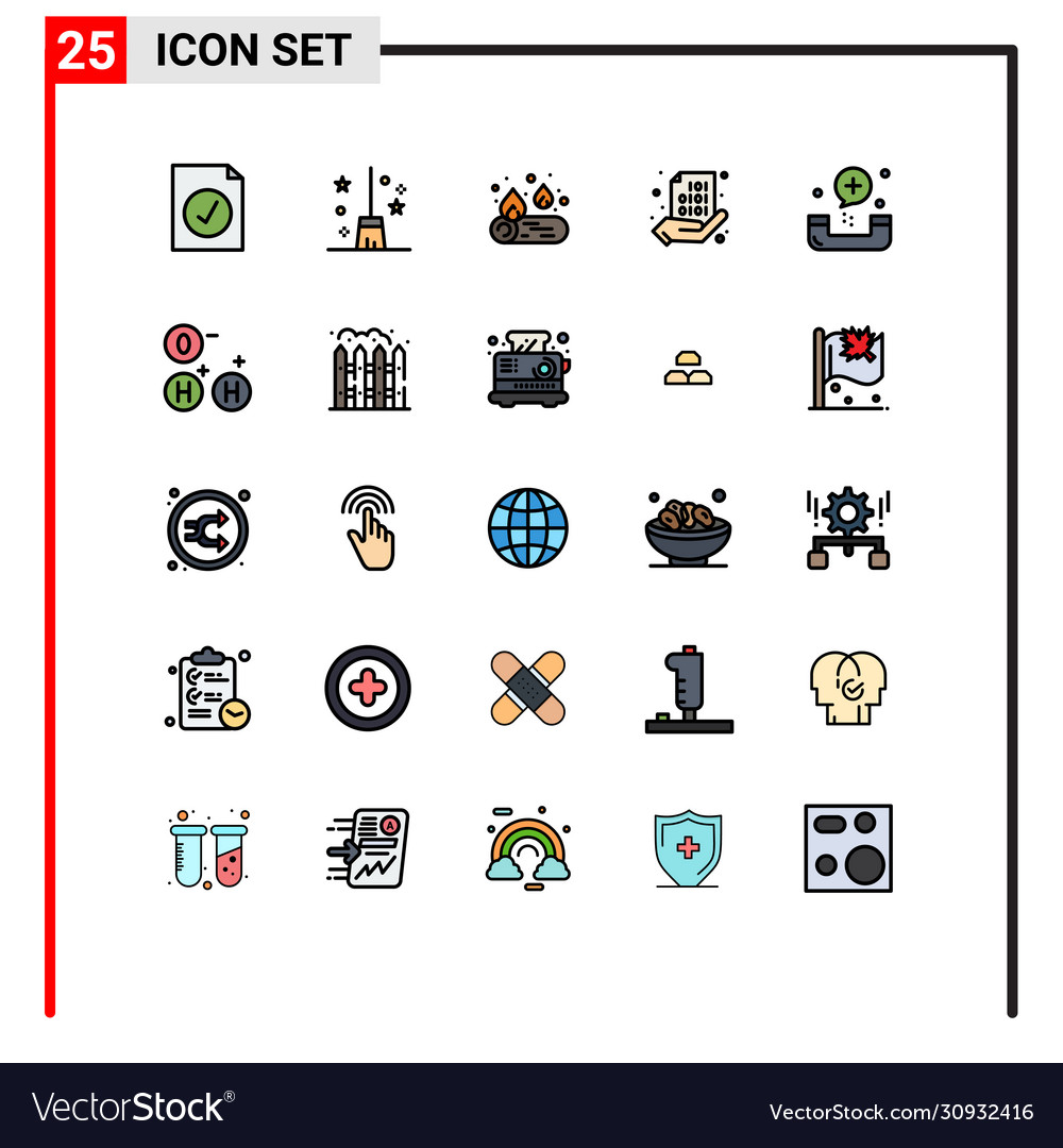 Stock icon pack 25 line signs and symbols for Vector Image