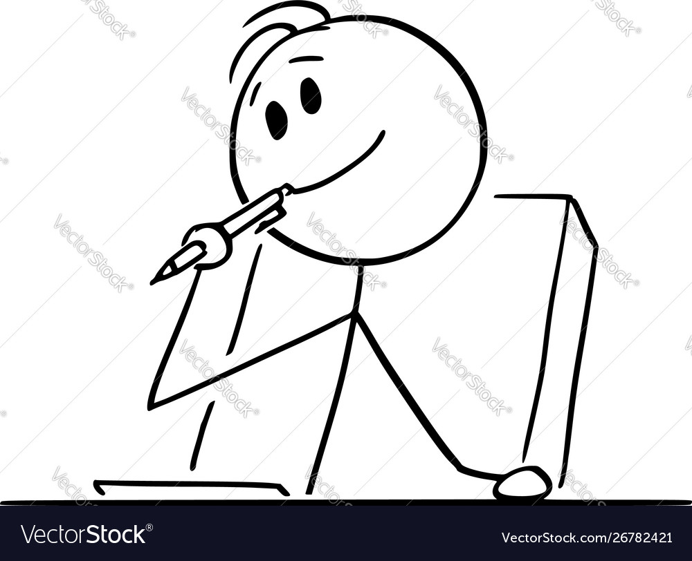 Cartoon creative man or businessman or writer Vector Image