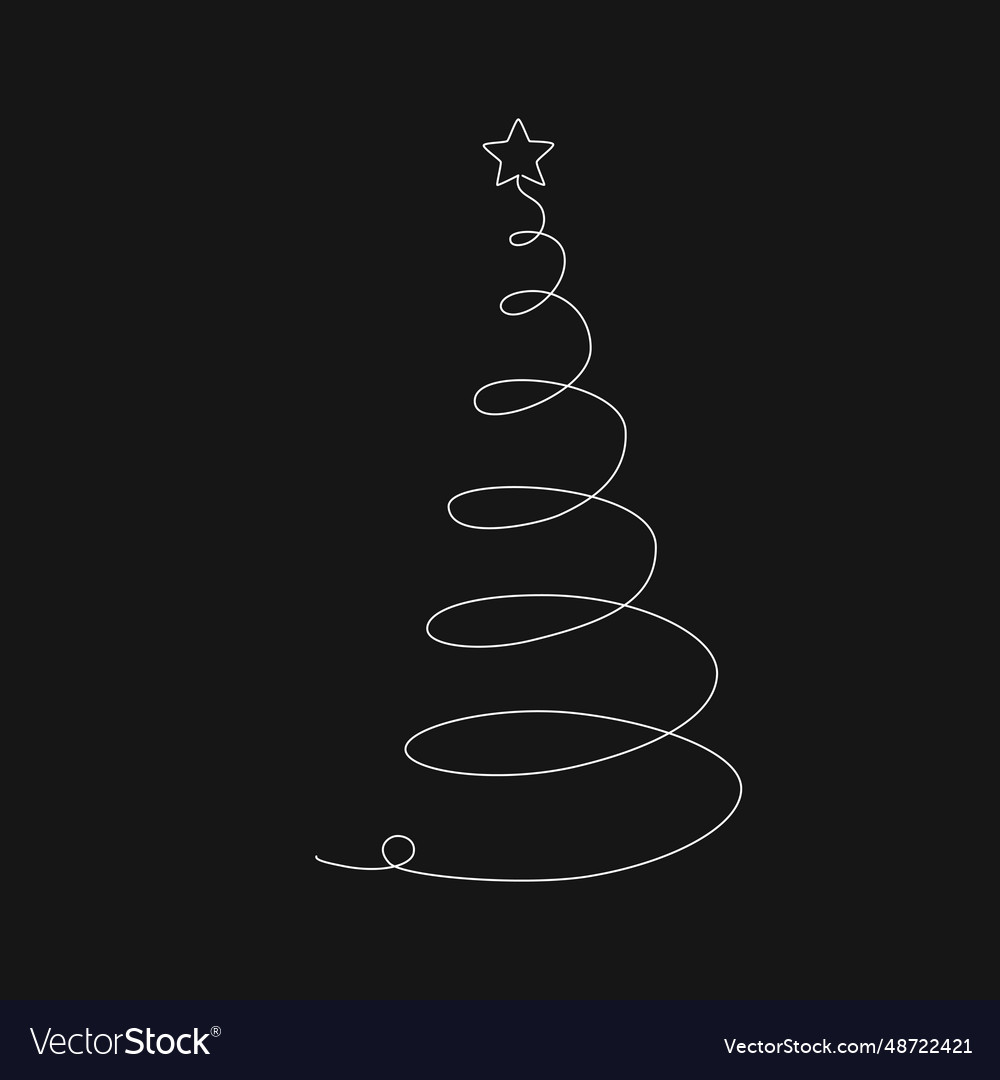 Christmas tree - hand drawing one single Vector Image